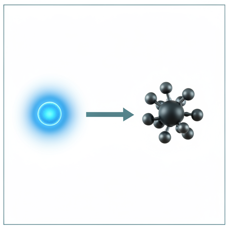 AI-generated conceptual illustration (Nitrogen-doped fluorescent carbon dots and iron (III) ions). It explains the idea and does not show study data.