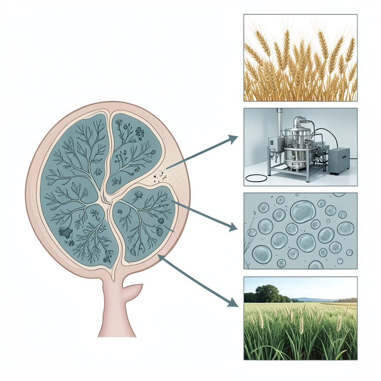 AI-generated conceptual illustration (Bovine rumen). It explains the idea and does not show study data.