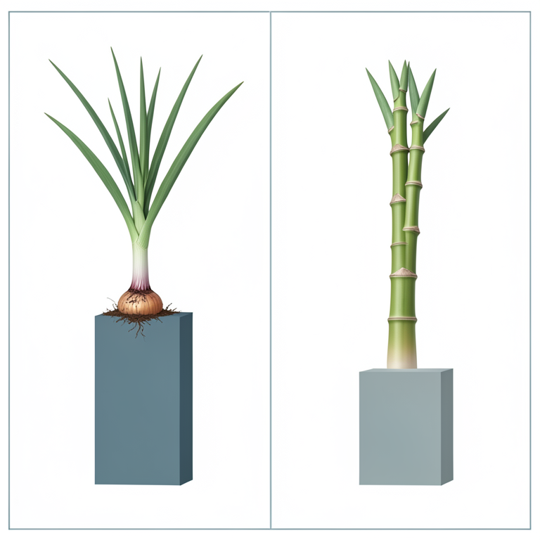 AI-generated conceptual illustration (Onion plants and sugarcane plants). It explains the idea and does not show study data.