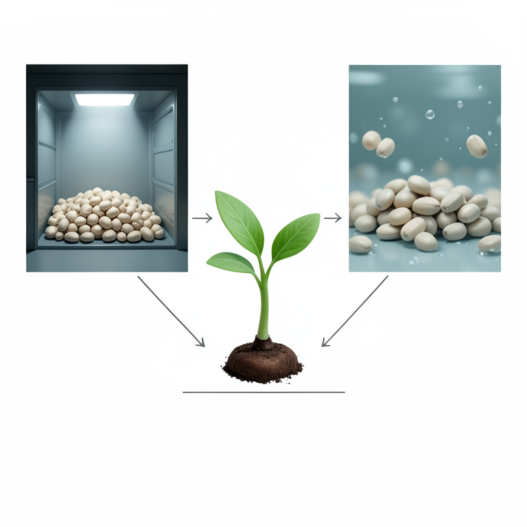 AI-generated conceptual illustration (Brassica napus seeds). It explains the idea and does not show study data.