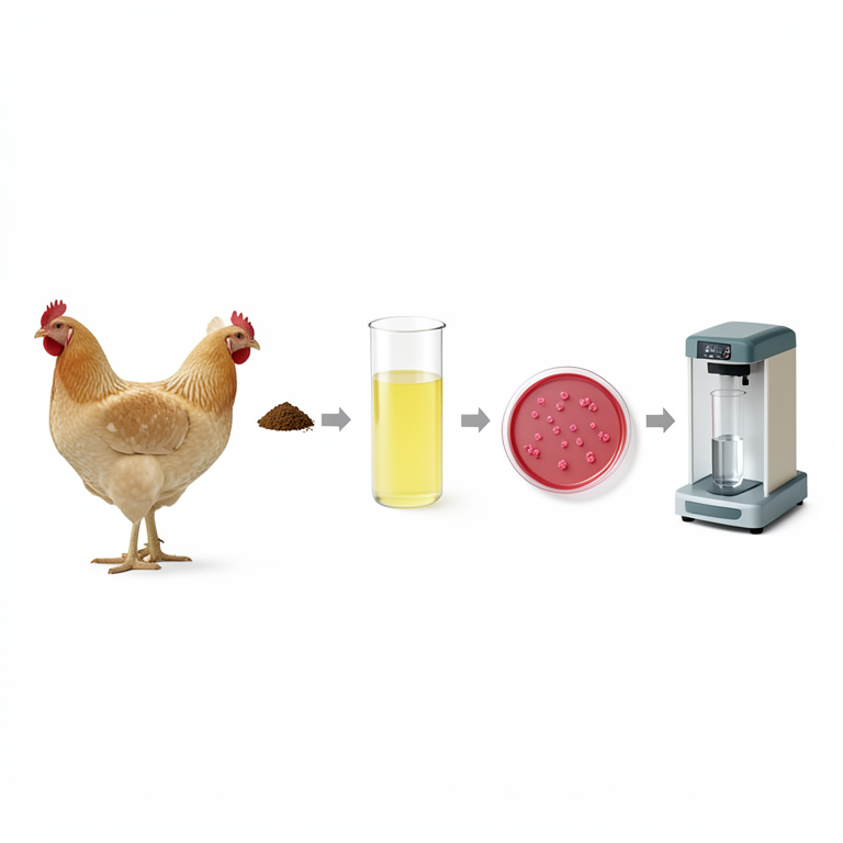 AI-generated conceptual illustration (broiler chickens). It explains the idea and does not show study data.
