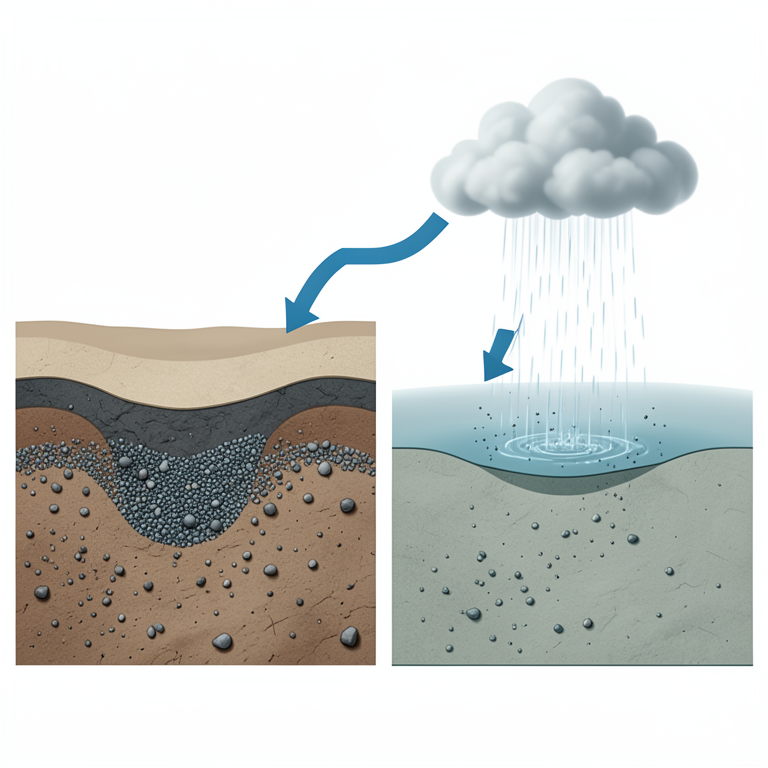 AI-generated conceptual illustration (groundwater aquifer in soil layers). It explains the idea and does not show study data.
