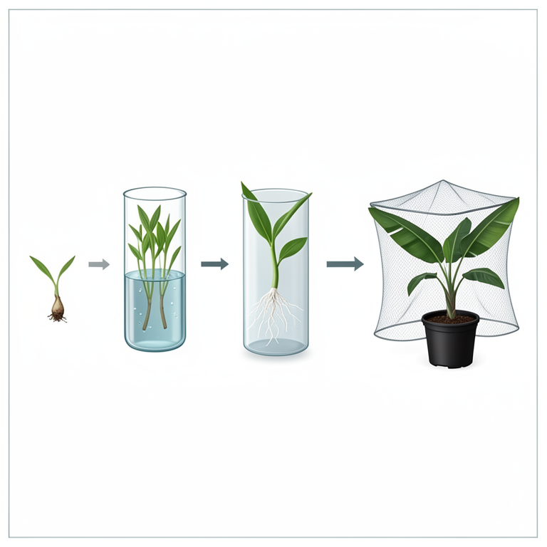 AI-generated conceptual illustration (Grand Naine banana plants). It explains the idea and does not show study data.