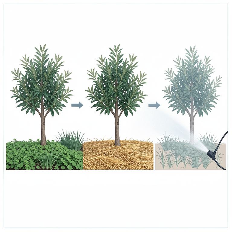 AI-generated conceptual illustration (pistachio trees in an orchard). It explains the idea and does not show study data.