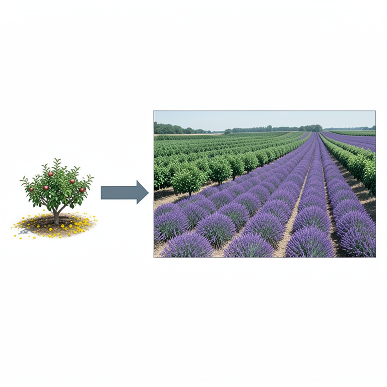 AI-generated conceptual illustration (Apple orchards and saffron fields in Anantnag, Jammu and Kashmir). It explains the idea and does not show study data.
