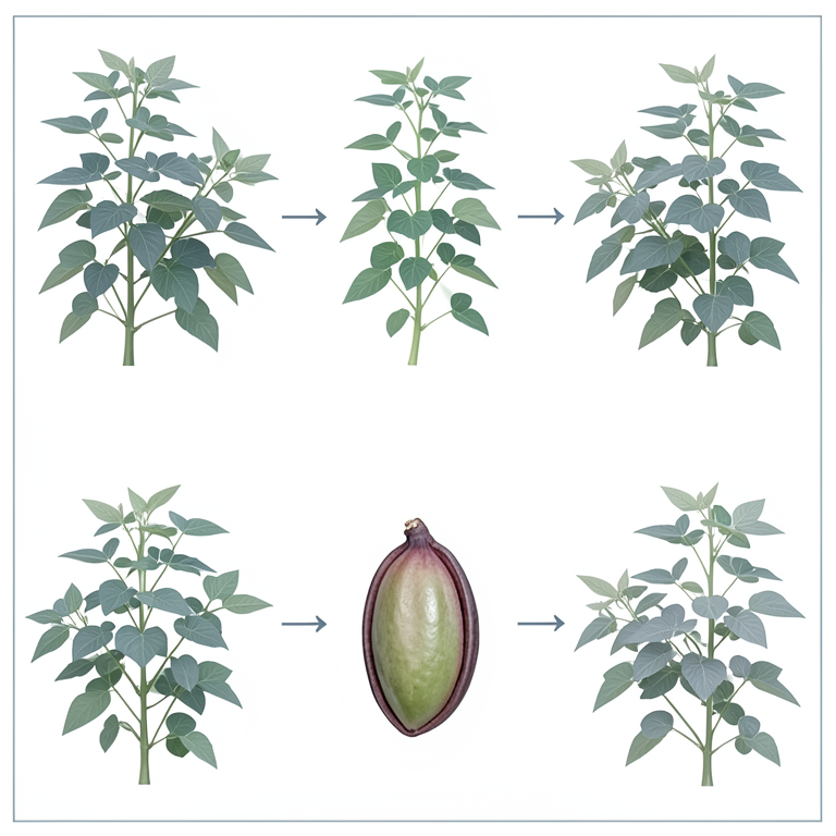AI-generated conceptual illustration (pigeon pea plants). It explains the idea and does not show study data.
