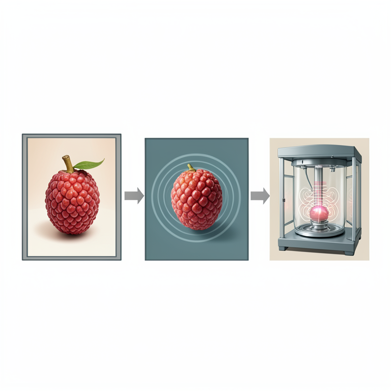 AI-generated conceptual illustration (Litchi fruit). It explains the idea and does not show study data.
