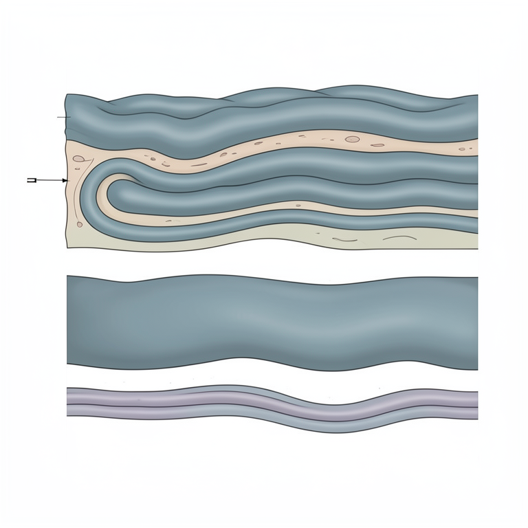 AI-generated conceptual illustration (Guinea pig (Cavia porcellus) large intestine tissue). It explains the idea and does not show study data.