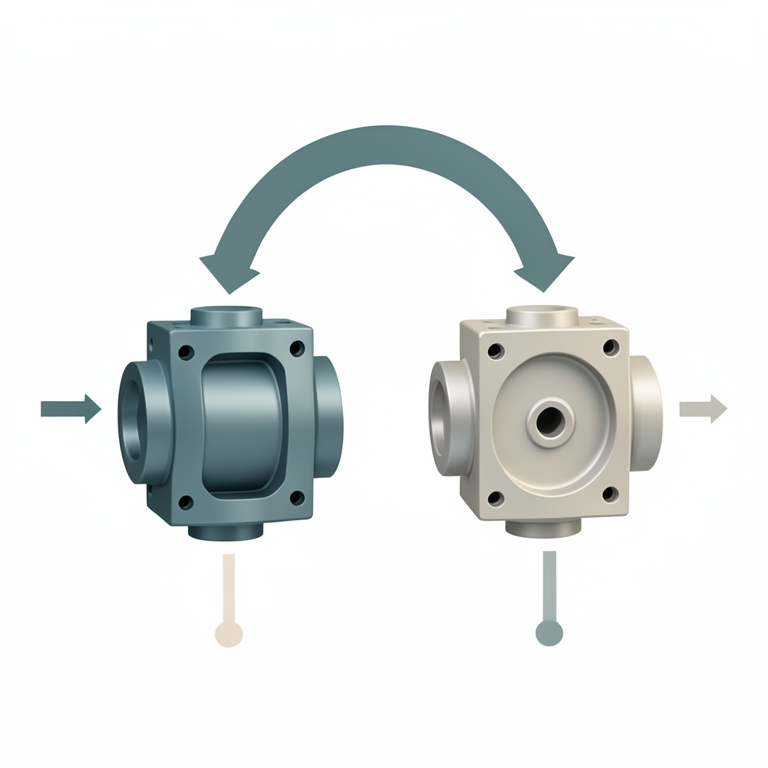 AI-generated conceptual illustration (two distinct industrial mechanical components in a series configuration). It explains the idea and does not show study data.
