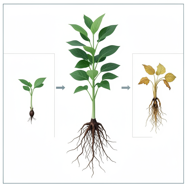 AI-generated conceptual illustration (Mung bean (Vigna radiata) seedlings). It explains the idea and does not show study data.