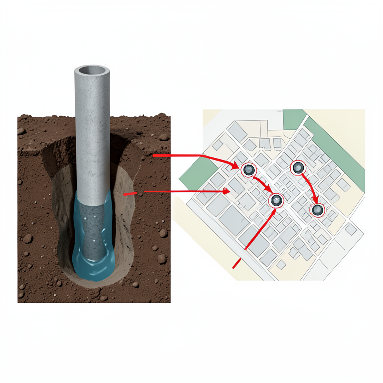 AI-generated conceptual illustration (Urban borehole water systems in Marondera, Zimbabwe). It explains the idea and does not show study data.