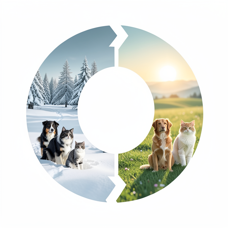 AI-generated conceptual illustration (domestic dogs and cats). It explains the idea and does not show study data.