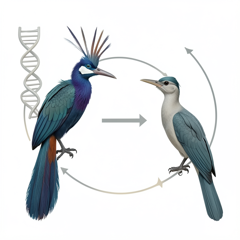 AI-generated conceptual illustration (Birds of Paradise (Paradisaeidae)). It explains the idea and does not show study data.