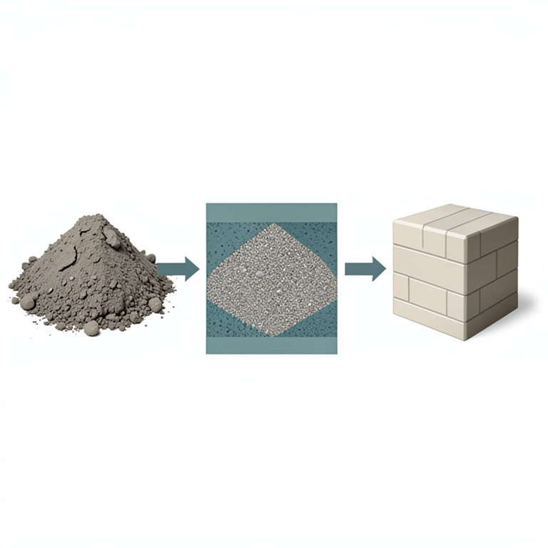 AI-generated conceptual illustration (Injana formation clay and a traditional brick kiln). It explains the idea and does not show study data.