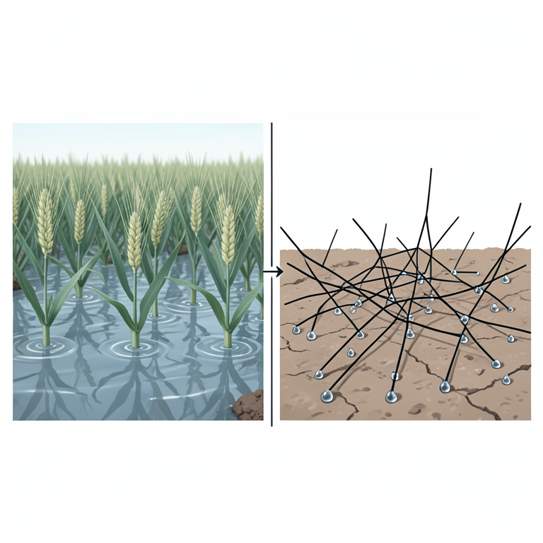 AI-generated conceptual illustration (Bohouth 22 wheat plants in soil). It explains the idea and does not show study data.