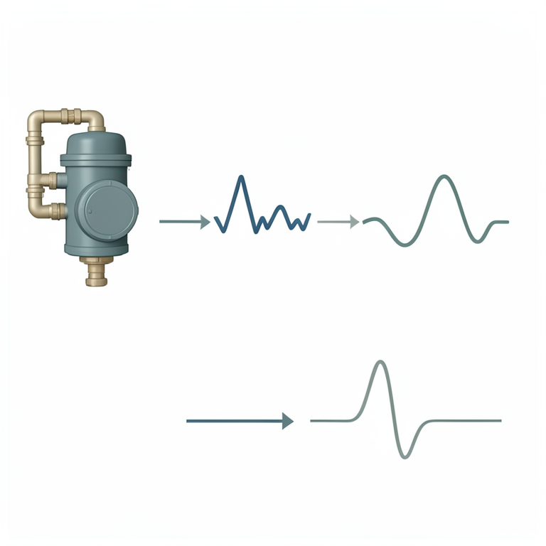AI-generated conceptual illustration (residential water meter and plumbing system). It explains the idea and does not show study data.