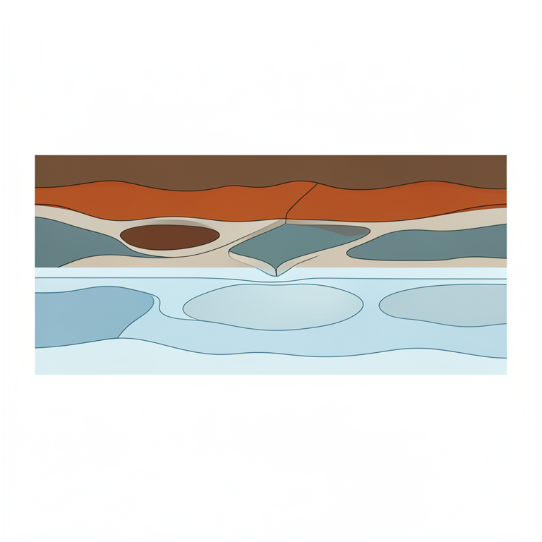 AI-generated conceptual illustration (Groundwater aquifers in a rural landscape of Madhya Pradesh, India). It explains the idea and does not show study data.
