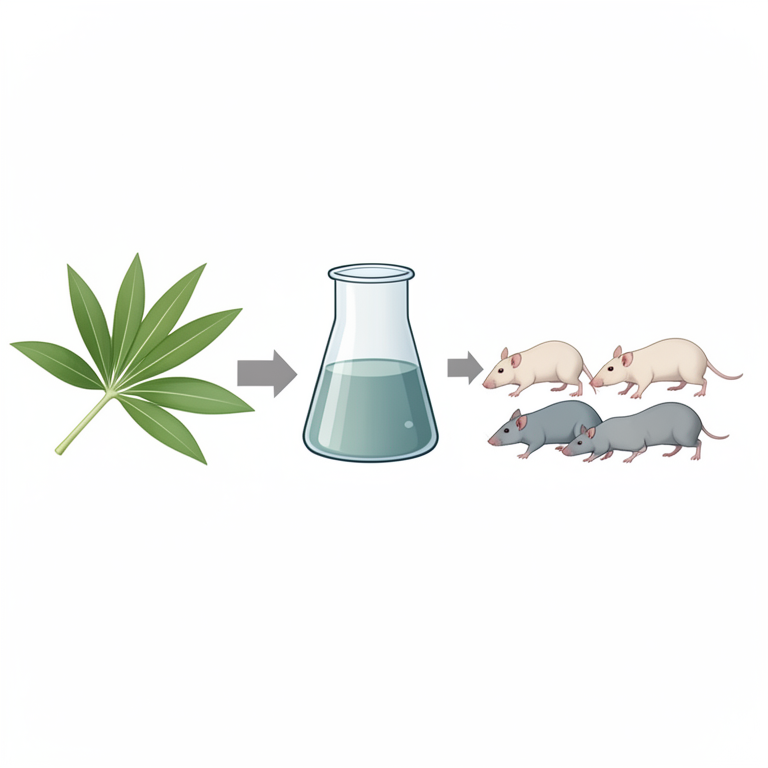 AI-generated conceptual illustration (Wistar rats and Cymbopogon citratus (lemon grass) leaves). It explains the idea and does not show study data.
