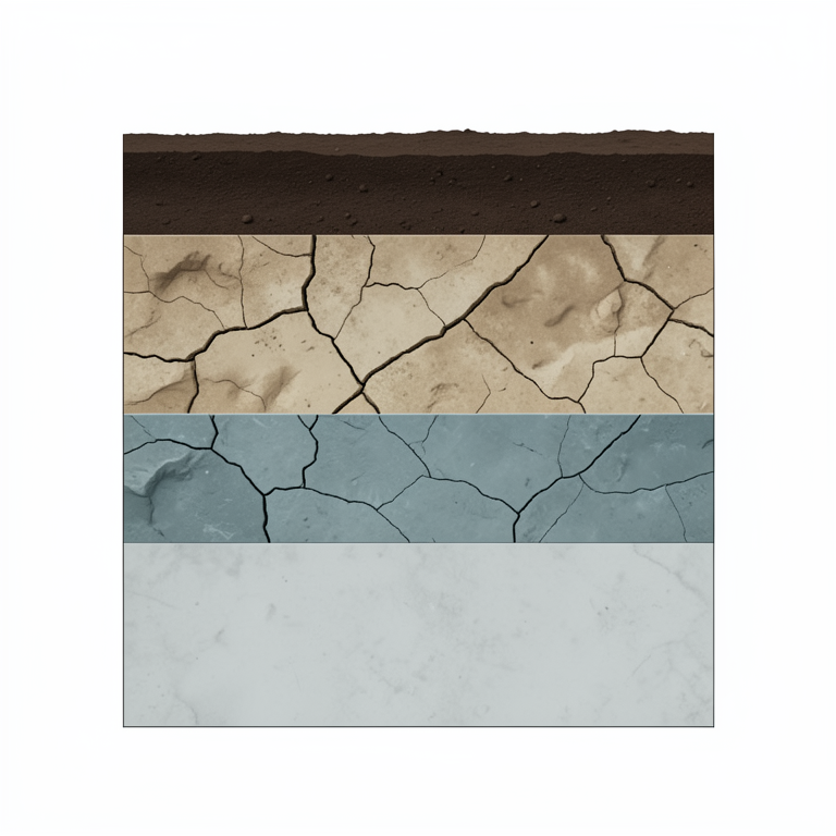 AI-generated conceptual illustration (Subsurface geological stratigraphy of the earth in Naya Raipur, Chhattisgarh). It explains the idea and does not show study data.