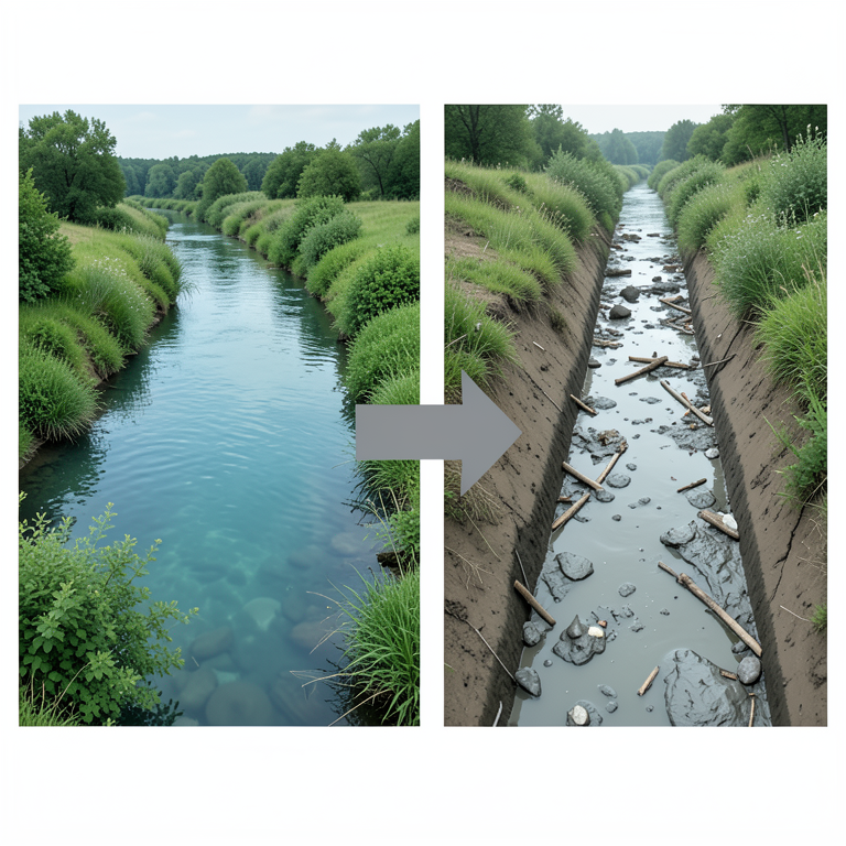 AI-generated conceptual illustration (A river landscape in Bhagalpur, India). It explains the idea and does not show study data.
