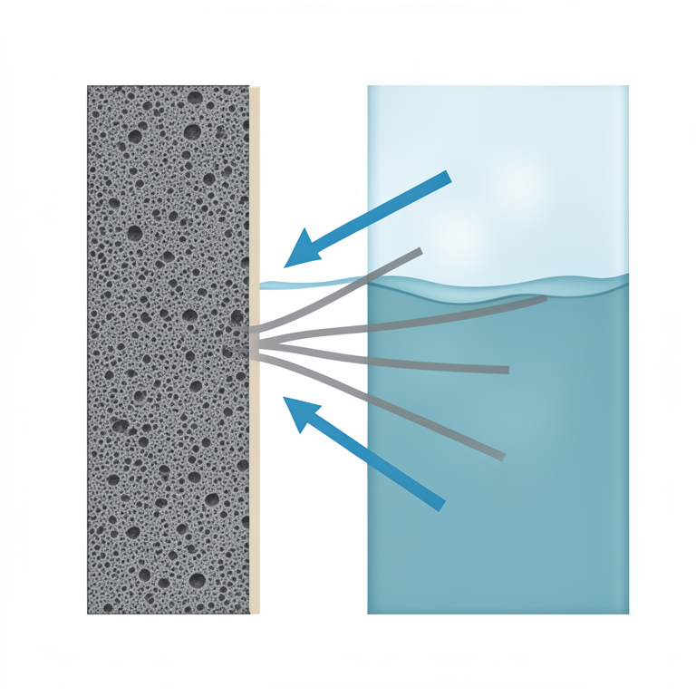 AI-generated conceptual illustration (viscoelastic fluid flowing past a vertical porous plate). It explains the idea and does not show study data.