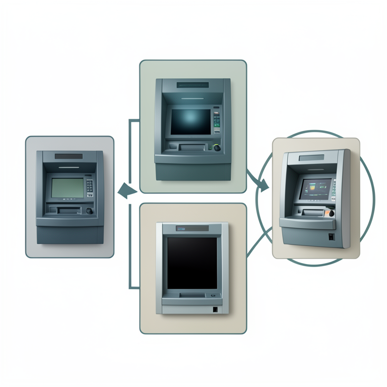 AI-generated conceptual illustration (automatic teller machine (ATM)). It explains the idea and does not show study data.