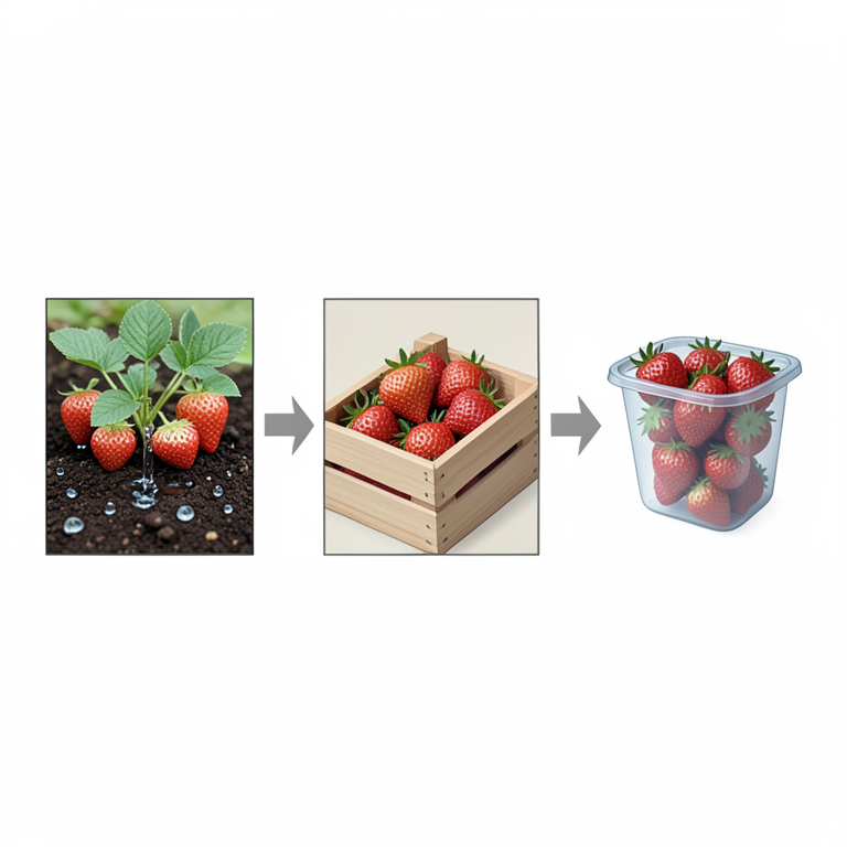 AI-generated conceptual illustration (Fresh strawberries). It explains the idea and does not show study data.