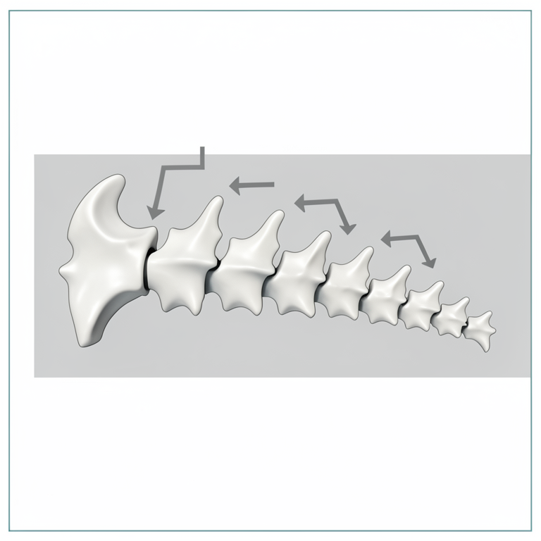 AI-generated conceptual illustration (African Lion (Panthera leo) thoracic vertebrae). It explains the idea and does not show study data.