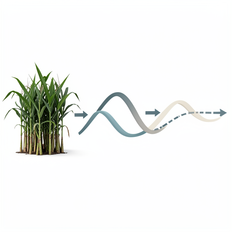 AI-generated conceptual illustration (sugarcane plants in a Kenyan field). It explains the idea and does not show study data.