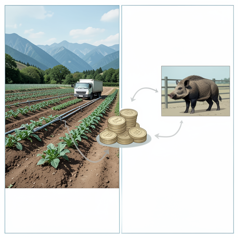 AI-generated conceptual illustration (Vegetable gardens in the mountainous terrain of Almora, Uttarakhand). It explains the idea and does not show study data.