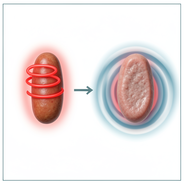 AI-generated conceptual illustration (chicken sausage). It explains the idea and does not show study data.