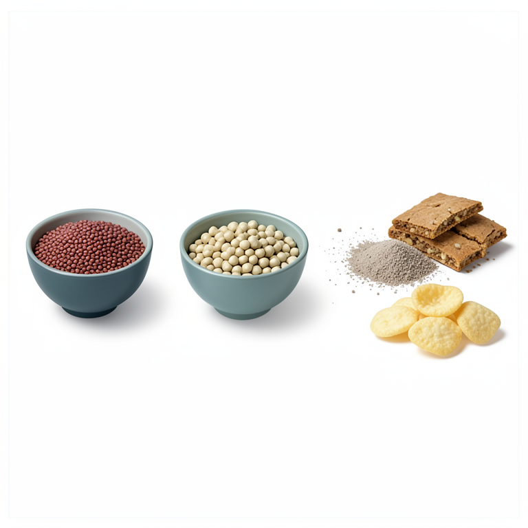 AI-generated conceptual illustration (finger millet grains and cowpea seeds). It explains the idea and does not show study data.