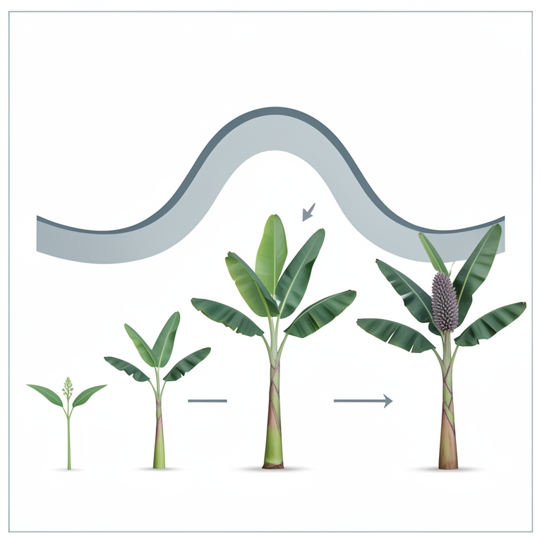 AI-generated conceptual illustration (banana plants (Musa species)). It explains the idea and does not show study data.