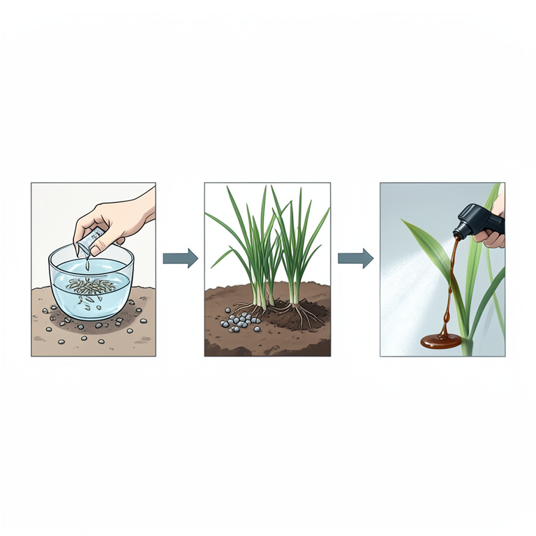 AI-generated conceptual illustration (Rice plants (Oryza sativa) in a field setting). It explains the idea and does not show study data.