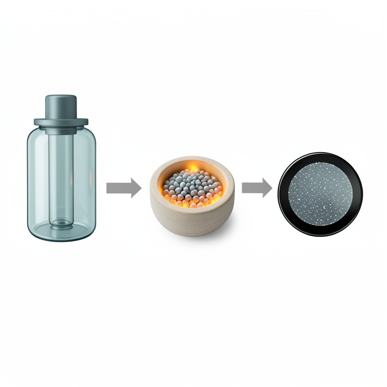 AI-generated conceptual illustration (selenium dioxide nanoparticles on a glassy carbon electrode). It explains the idea and does not show study data.