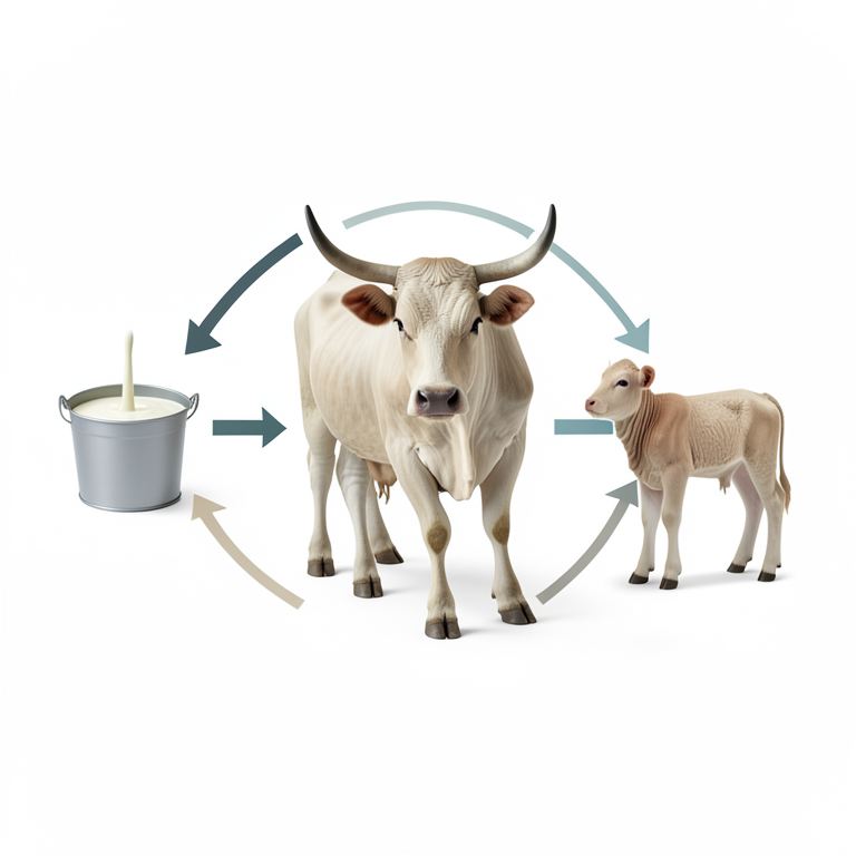 AI-generated conceptual illustration (Hardhenu cattle). It explains the idea and does not show study data.