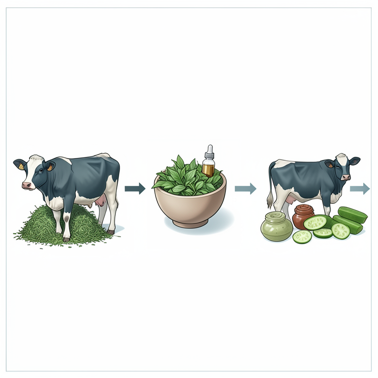 AI-generated conceptual illustration (cross-bred cows). It explains the idea and does not show study data.