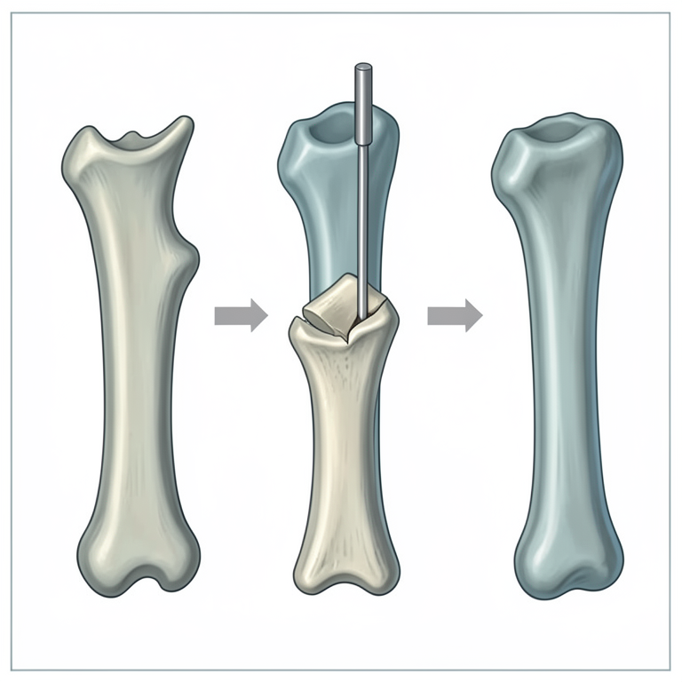 AI-generated conceptual illustration (bonnet macaque femur bone). It explains the idea and does not show study data.