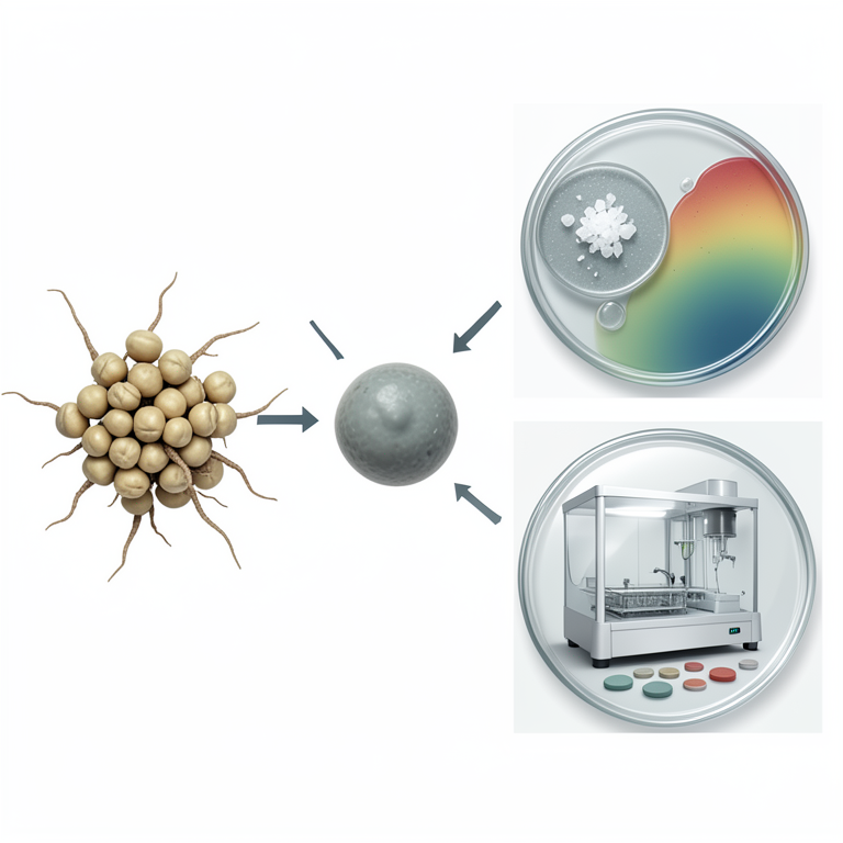 AI-generated conceptual illustration (Rhizobia bacteria and chickpea root nodules). It explains the idea and does not show study data.