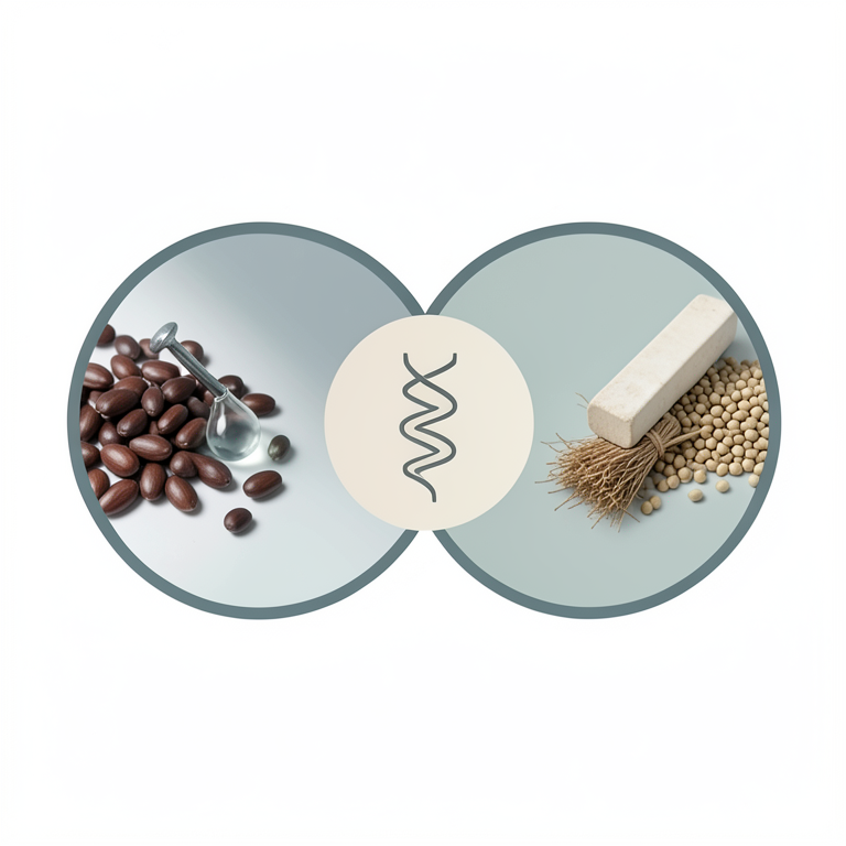 AI-generated conceptual illustration (Amaranth and Quinoa seeds). It explains the idea and does not show study data.