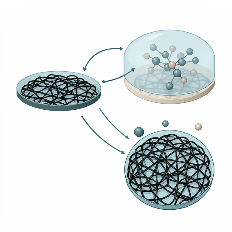 AI-generated conceptual illustration (glassy carbon electrode modified with multi-walled carbon nanotubes and a Nafion polymer film). It explains the idea and does not show study data.