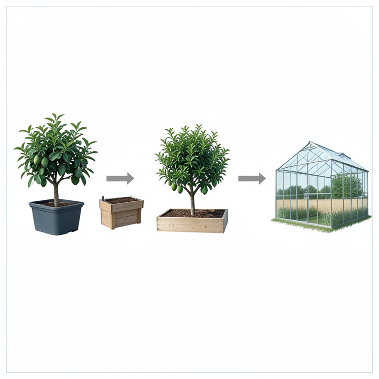AI-generated conceptual illustration (Avocado trees (Persea americana) in various urban and rural settings). It explains the idea and does not show study data.