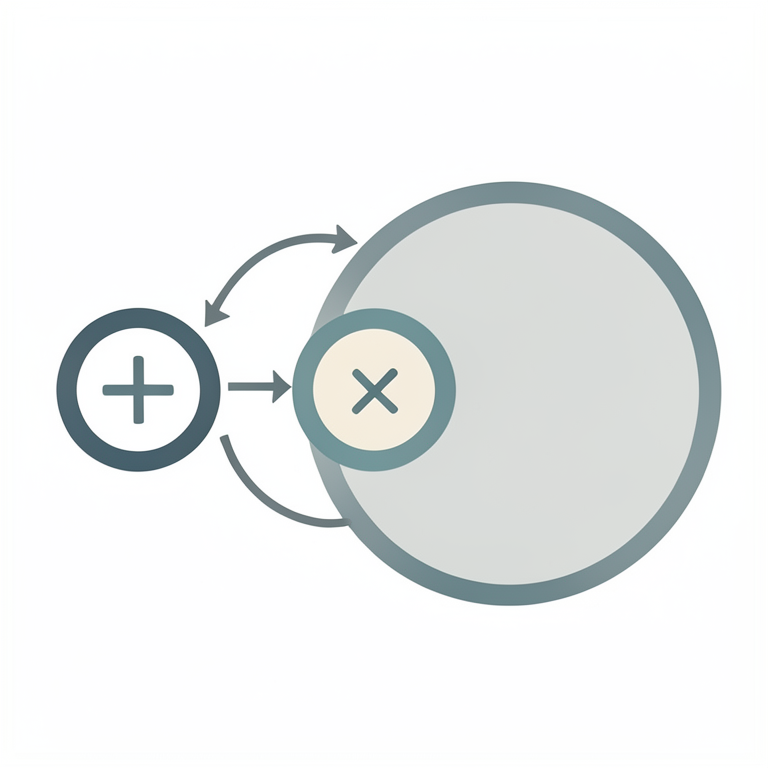 AI-generated conceptual illustration (Abstract mathematical symbols representing a near-ring algebraic structure). It explains the idea and does not show study data.