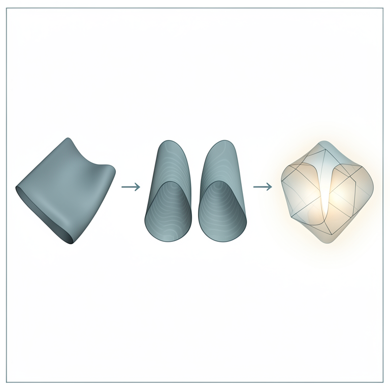 AI-generated conceptual illustration (Abstract geometric representation of a Lorentzian Para-Sasakian manifold). It explains the idea and does not show study data.