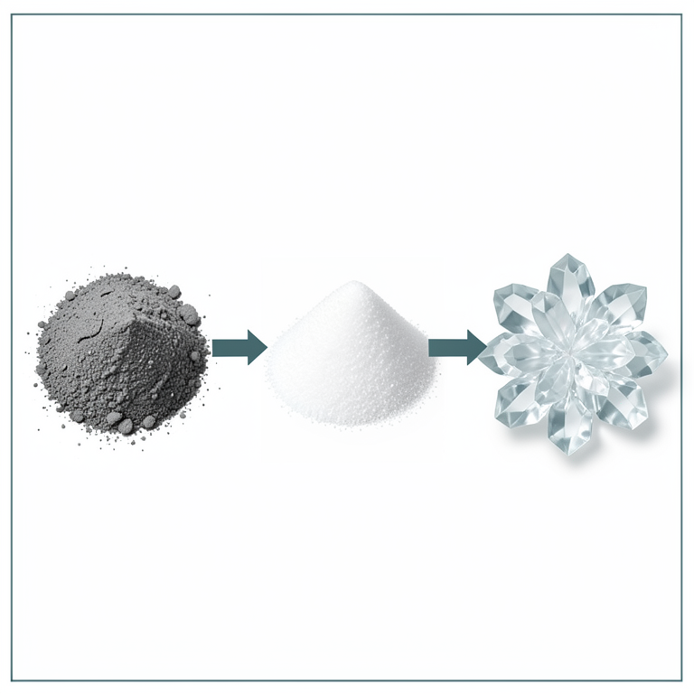 AI-generated conceptual illustration (rice husk ash and zeolite crystals). It explains the idea and does not show study data.