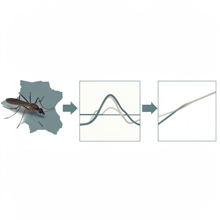 AI-generated conceptual illustration (Anopheles mosquitoes and a map of Nigeria). It explains the idea and does not show study data.