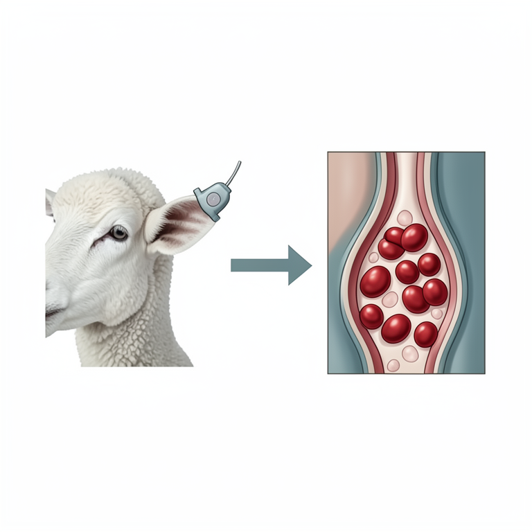 AI-generated conceptual illustration (sheep ears and blood vessels). It explains the idea and does not show study data.