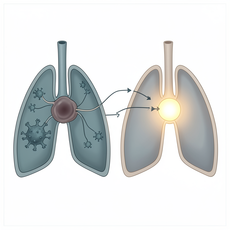 AI-generated conceptual illustration (mammalian lung epithelial cells infected with influenza A virus). It explains the idea and does not show study data.