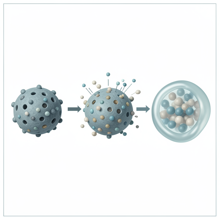 AI-generated conceptual illustration (mesoporous silica nanoparticles). It explains the idea and does not show study data.