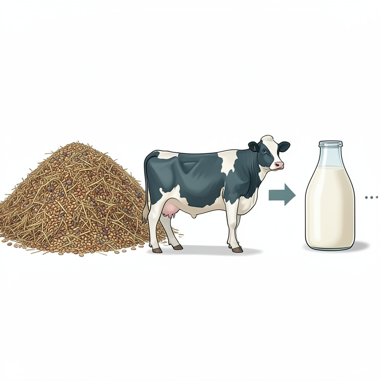 AI-generated conceptual illustration (dairy cows in a farm setting). It explains the idea and does not show study data.